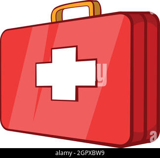 Trousse de premiers soins dans l'icône de style cartoon Illustration de Vecteur