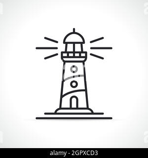 symbole vectoriel d'icône de ligne de phare Illustration de Vecteur