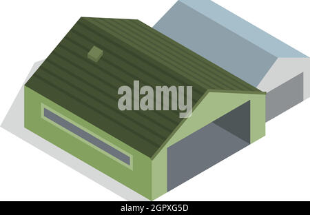 L'icône de hangar, style 3D isométrique Illustration de Vecteur