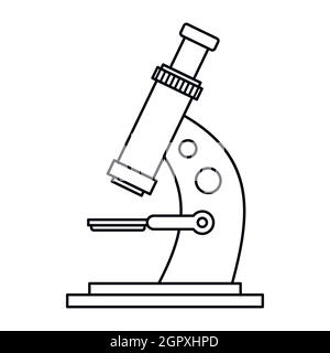 Icône style du contour, microscope Illustration de Vecteur