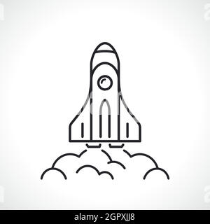 symbole vectoriel d'icône de ligne de fusée Illustration de Vecteur