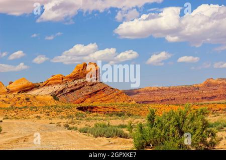 Formation de roches dans le désert de l'Utah montrant l'érosion et la striation Banque D'Images