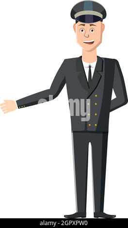 L'icône de style dessin animé avec chauffeur Illustration de Vecteur