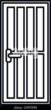 Porte d'acier, l'icône de style contour Illustration de Vecteur