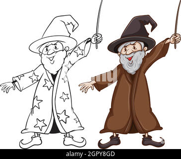 Esquisses d'un assistant en deux couleurs Illustration de Vecteur