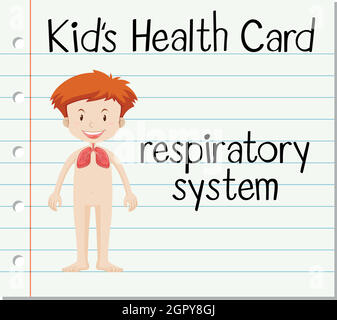 Carte santé avec système respiratoire Illustration de Vecteur