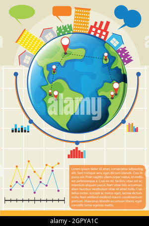 Un infographique montrant le globe Illustration de Vecteur