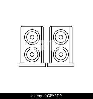 Deux haut-parleurs audio, icône de style contour Illustration de Vecteur