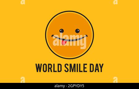 Modèle de bannière World Smile Day avec fond blanc. Illustration de Vecteur