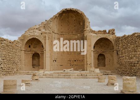 Ruines d'une ancienne ville nabatéenne dans le nord du Negev en israël Banque D'Images