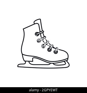 Icône style du contour, patins Illustration de Vecteur