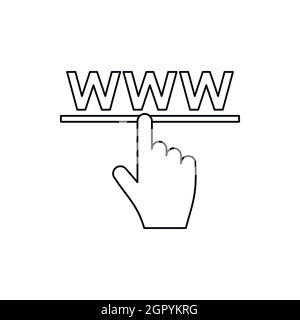Icône curseur main dans le style contour Illustration de Vecteur