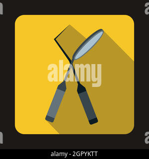 Instruments de médecine dentaire de la dent pour l'icône Illustration de Vecteur