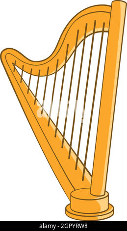 L'icône de harpe, cartoon style Illustration de Vecteur
