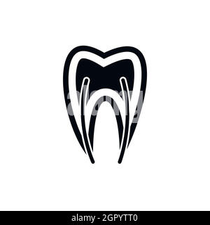 Schéma dentaire, l'icône de style simple. Illustration de Vecteur