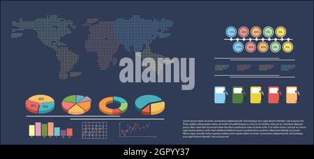 Infographique montrant une carte Illustration de Vecteur