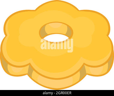 L'icône en forme de fleur de cookie, cartoon style Illustration de Vecteur