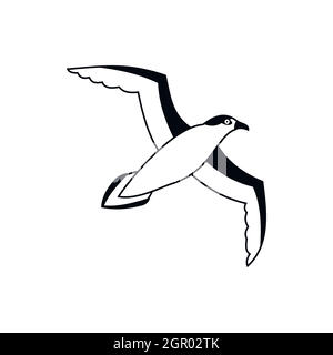 L'icône de Seagull, le style simple Illustration de Vecteur