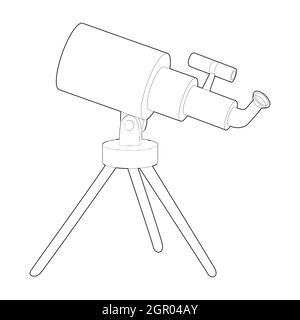 Icône style du contour de télescope Illustration de Vecteur