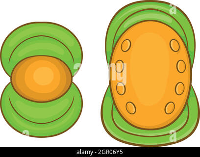 Protection du genou et du coude, l'icône de clavier de style cartoon Illustration de Vecteur