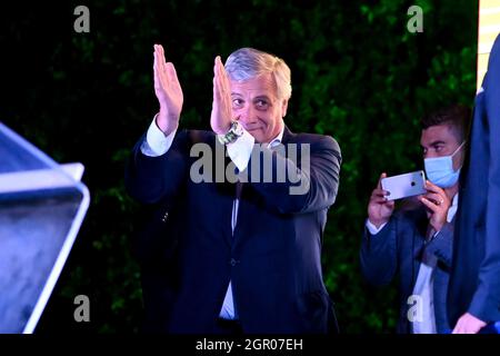 Reggio Calabria, Italie. 30 septembre 2021. Antonio Tajani Coordinatore Nazionale Forza Italia durante Chiusura campagna elettorale di Roberto Occhiuto (Forza Italia), News in Reggio Calabria, Italia, 30 settembre 2021 crédit: Independent photo Agency/Alay Live News Banque D'Images