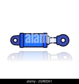 Icône de vérin hydraulique avec contour Illustration de Vecteur