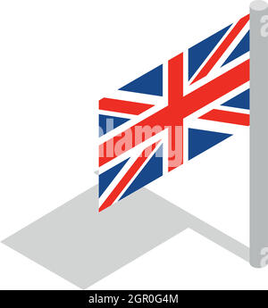 L'icône du drapeau britannique, style 3D isométrique Illustration de Vecteur