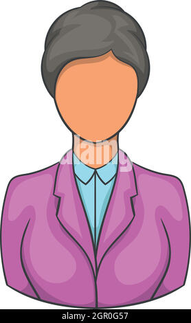 Réceptionniste femme de hotel icon, cartoon style Illustration de Vecteur