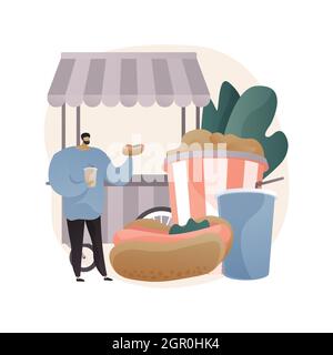 Illustration vectorielle de concept abstrait Street Food. Illustration de Vecteur