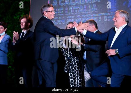 Reggio Calabria, Italie. 30 septembre 2021. Candato alle Regionali Forza Italia durante Chiusura campagna elettorale di Roberto Occhiuto (Forza Italia), News in Reggio Calabria, Italia, 30 settembre 2021 crédit: Independent photo Agency/Alay Live News Banque D'Images