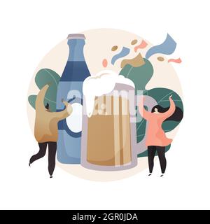 Illustration vectorielle abstraite du concept du festival de la bière. Illustration de Vecteur
