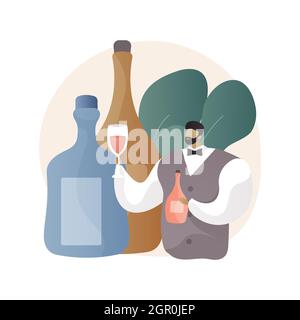 Illustration vectorielle de concept abstrait sommelier. Illustration de Vecteur