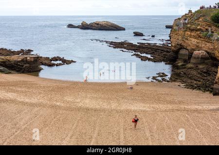 Plage du Port Vieux, Biarritz, Pyrénées-Atlantiques, France Banque D'Images