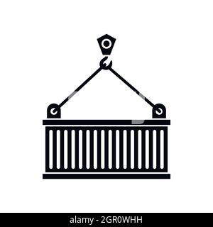 Avec l'icône de charge de la grue, le style simple Illustration de Vecteur