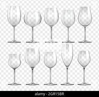Différents types de verres à vin Illustration de Vecteur