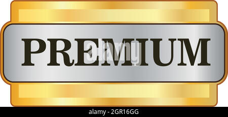 Dans l'icône de l'étiquette d'or Premium style plat Illustration de Vecteur