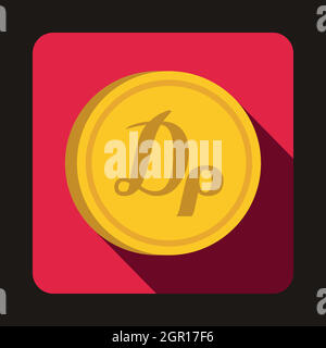 Drachme Monnaie, icône de style plat Illustration de Vecteur