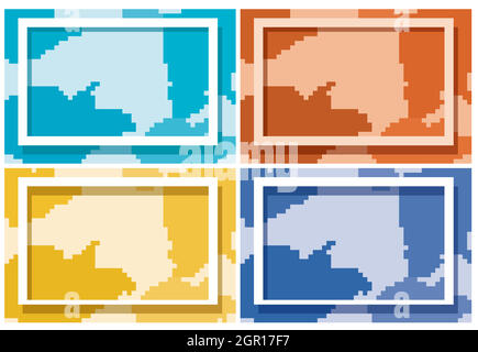 Quatre modèles d'arrière-plan de couleurs différentes Illustration de Vecteur