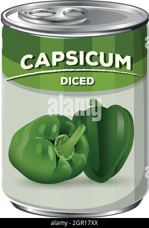 Une conserve de Capsicum en dés Illustration de Vecteur