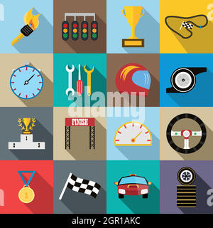 Icons set de course, style plat Illustration de Vecteur