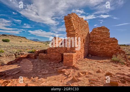 Ruines de Pueblo Lomaki. Situé dans le monument national de Wupatki Flagstaff Arizona. Banque D'Images