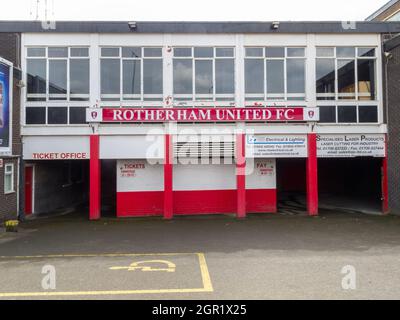 Millmoor, ancien terrain de Rotherham United Banque D'Images