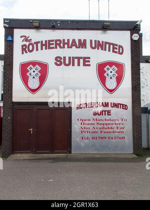 Millmoor, ancien terrain de Rotherham United Banque D'Images