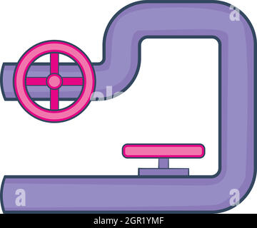 Tuyau avec l'icône de vannes, cartoon style Illustration de Vecteur