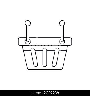 Icône du panier, style contour Illustration de Vecteur