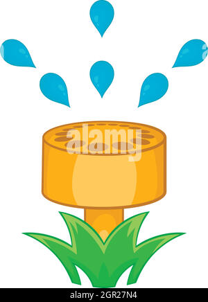 Dans l'icône sprinkleur cartoon style Illustration de Vecteur