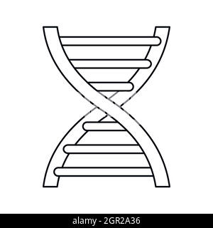 L'icône de l'ADN dans le style contour Illustration de Vecteur