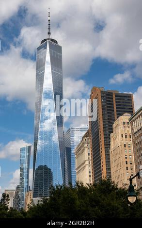 One World Trade Center est situé à Lower Manhattan, New York City, USA 2021 Banque D'Images