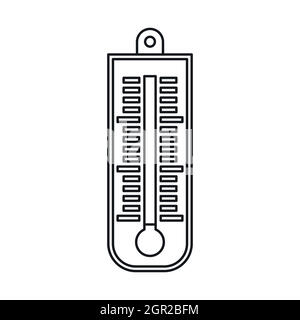 Icône style du contour, thermomètre Illustration de Vecteur