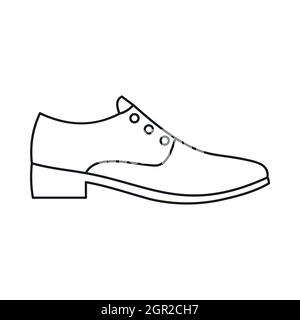 Icône Chaussures hommes style du contour, Illustration de Vecteur